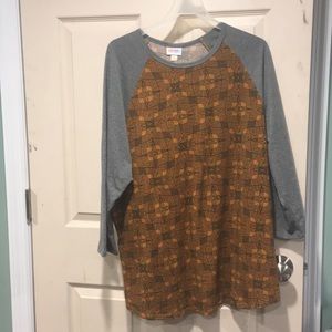 LuLaRoe Randy 3XL Grey and yellow/orange w/ stars